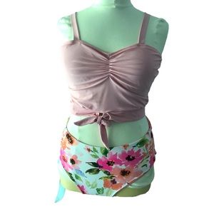 Coral Reef Plus Floral Soft Pink Size Women’s Bikini sz12/14